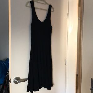 Anthropologie heavy cotton sleeveless black dress